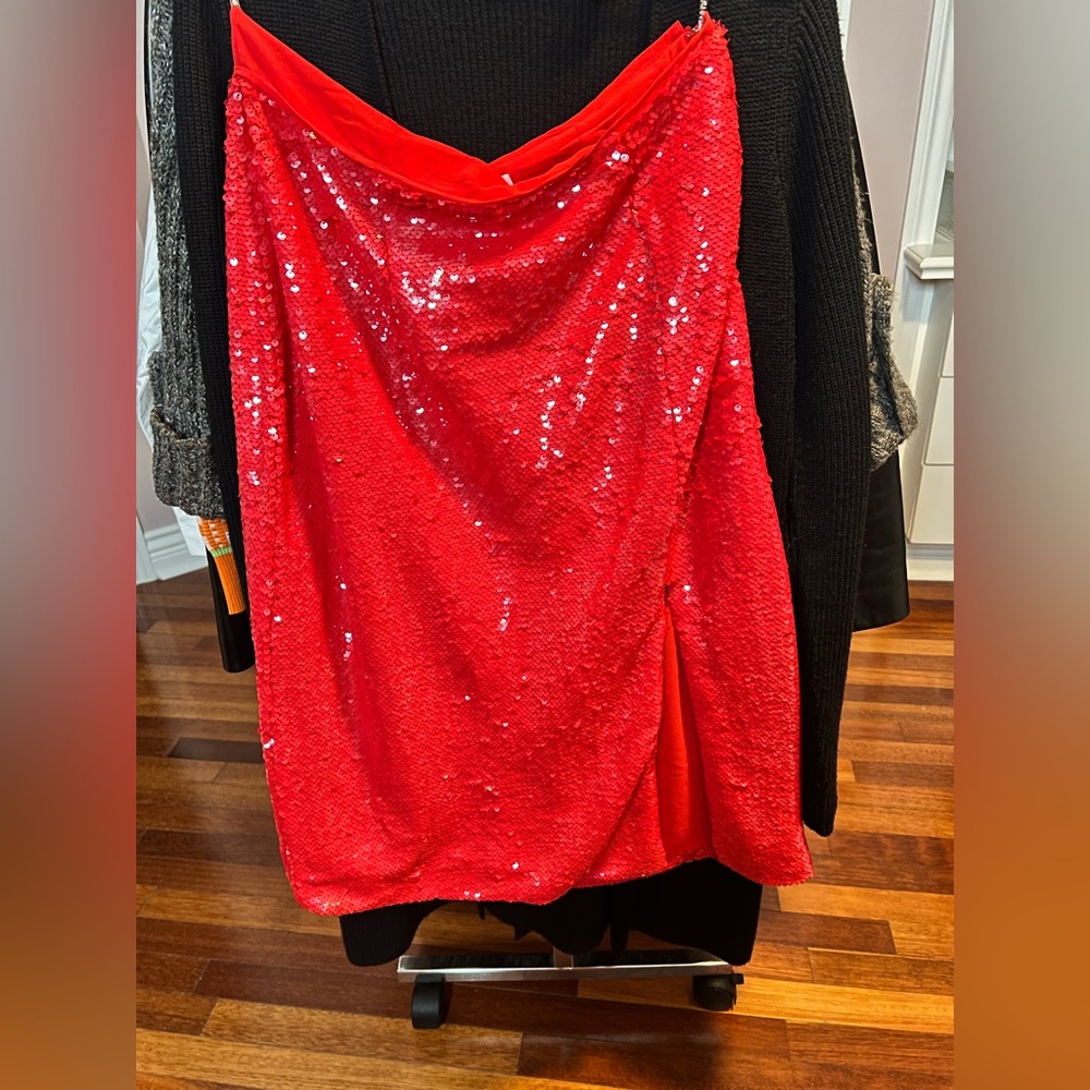 Red Sequin Women's Skirt